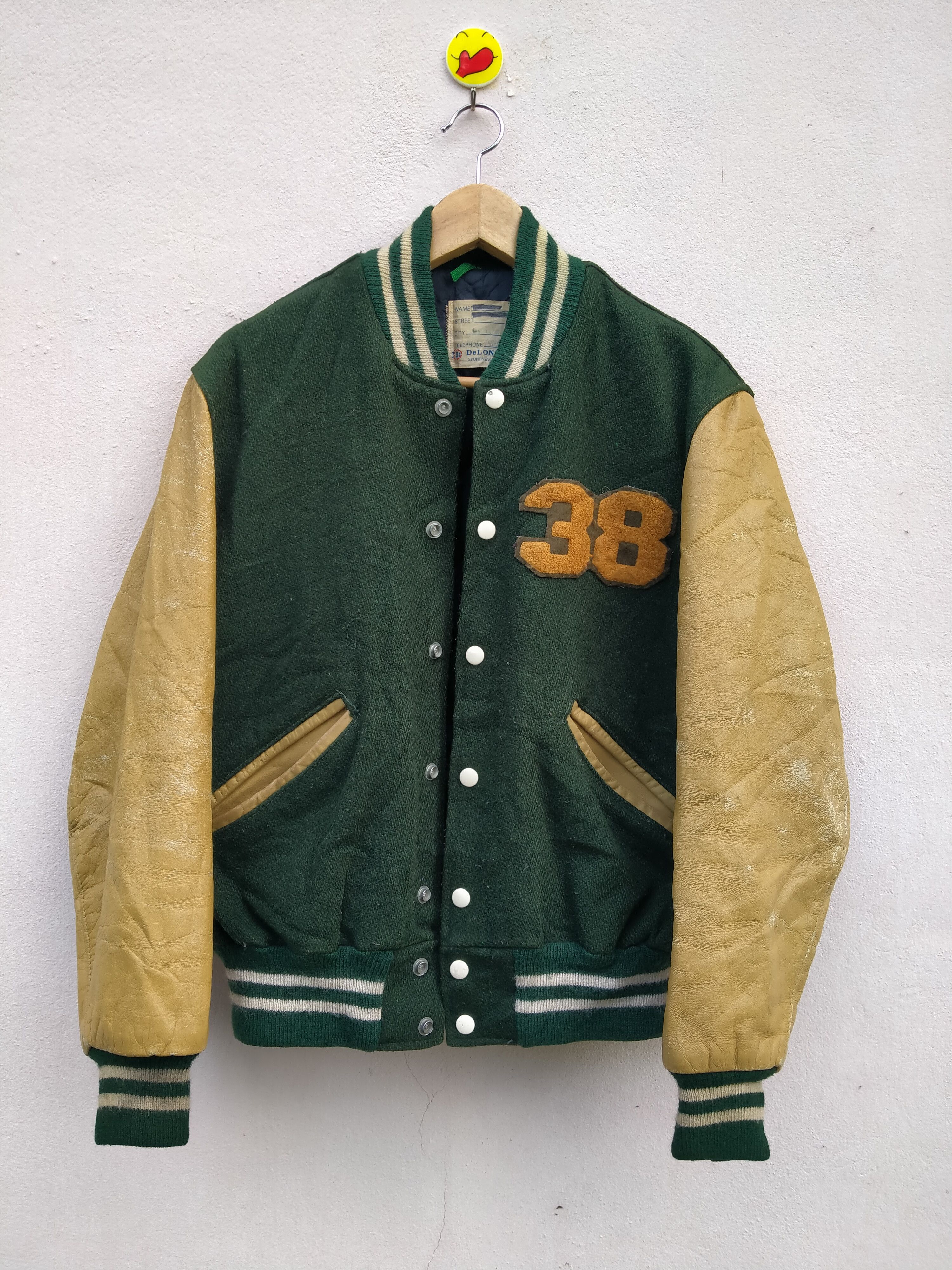 Vintage 70s Varsity Wool Letterman's Sports Jacket DeLong Sportswear Size US M / EU 48-50 / 2 - 2 Thumbnail