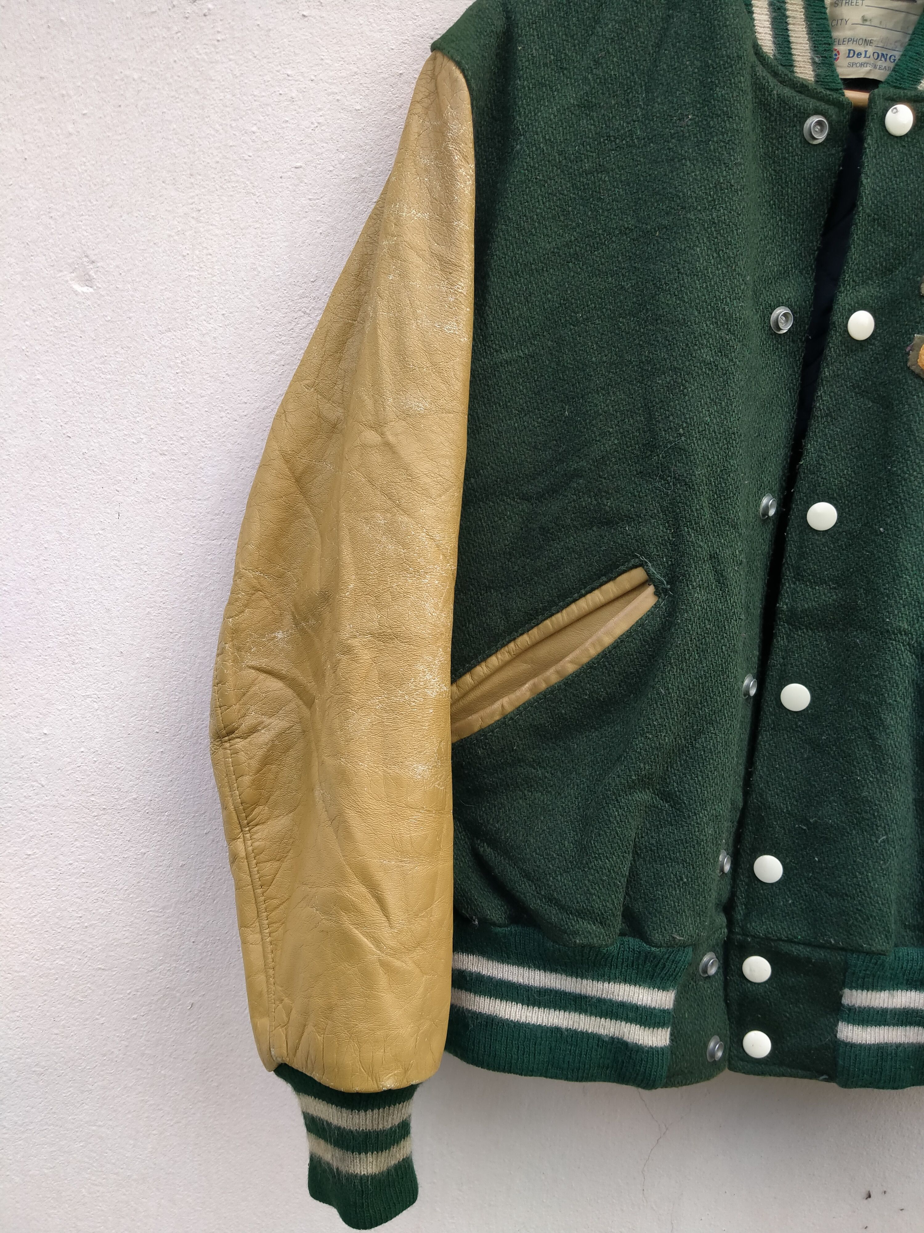 Vintage 70s Varsity Wool Letterman's Sports Jacket DeLong Sportswear Size US M / EU 48-50 / 2 - 5 Thumbnail