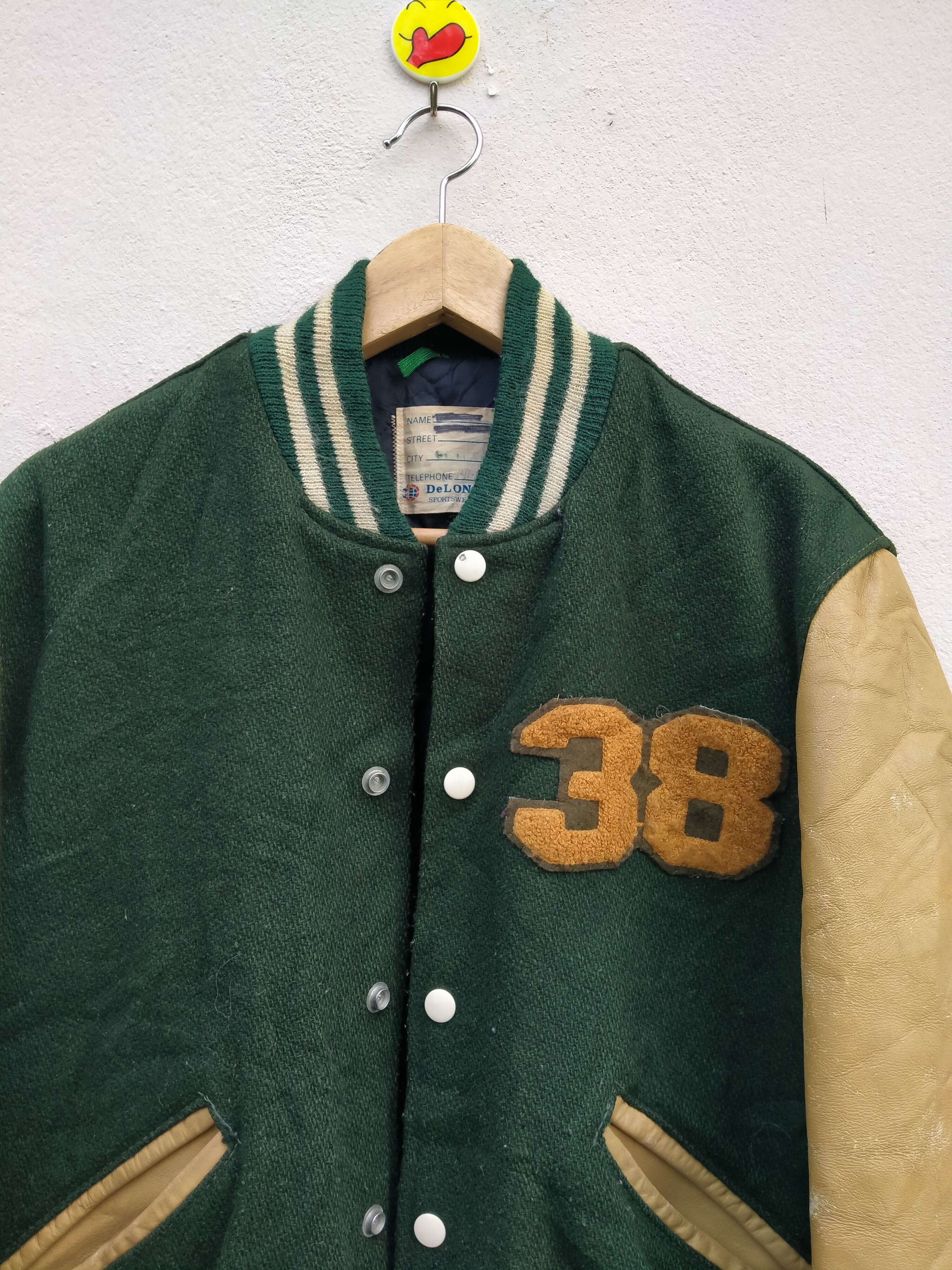 Vintage 70s Varsity Wool Letterman's Sports Jacket DeLong Sportswear Size US M / EU 48-50 / 2 - 4 Thumbnail
