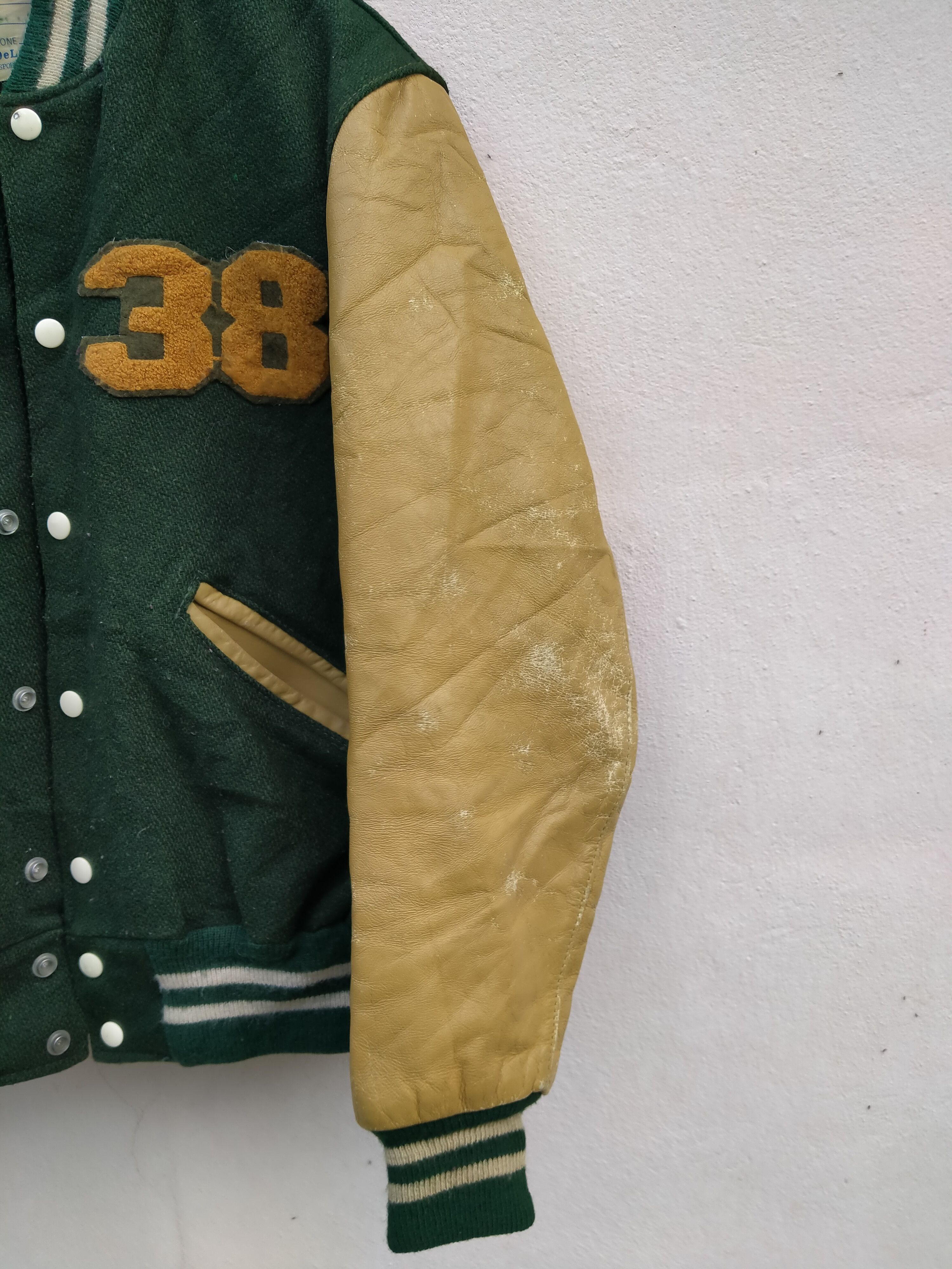 Vintage 70s Varsity Wool Letterman's Sports Jacket DeLong Sportswear Size US M / EU 48-50 / 2 - 6 Thumbnail