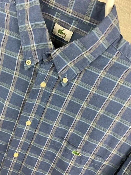 Lacoste Lacoste shirt siZe XL blue nova check vintage casual shirt Size US XL / EU 56 / 4 - 2 Thumbnail