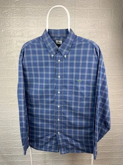 Lacoste Lacoste shirt siZe XL blue nova check vintage casual shirt Size US XL / EU 56 / 4 - 1 Thumbnail