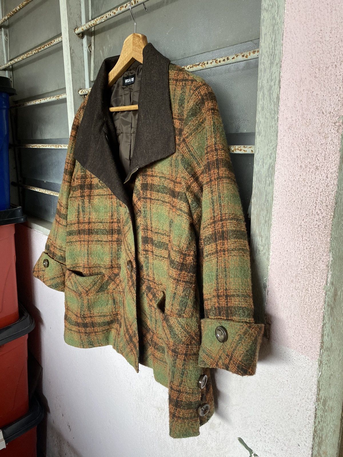 Designer × Kansai Yamamoto Kansai Bis Shadow Plaid Cropped Jacket Size M / US 6-8 / IT 42-44 - 3 Thumbnail