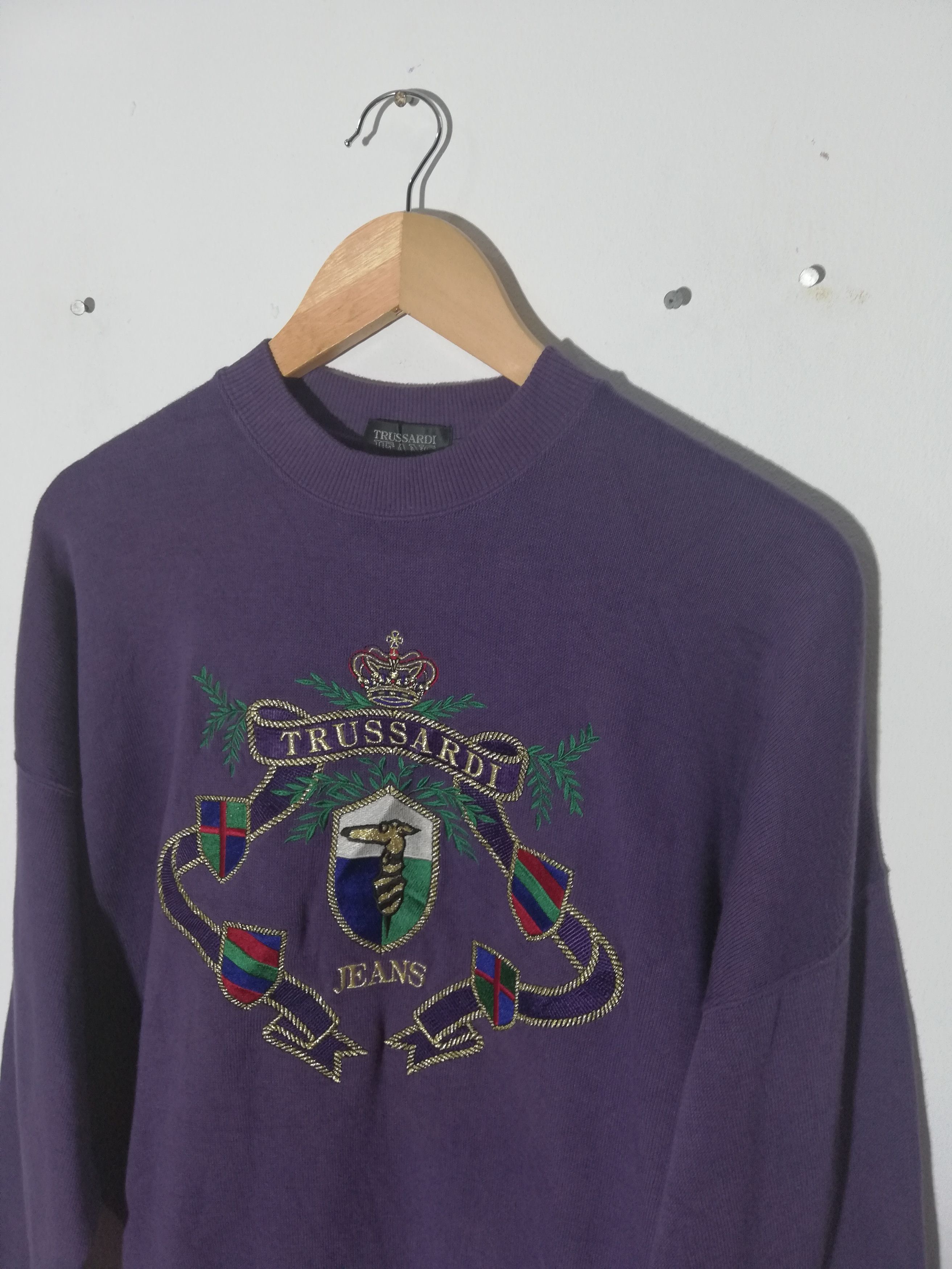 Trussardi Trussardi Jeans Embroidered Sweetshirt Size US L / EU 52-54 / 3 - 3 Thumbnail