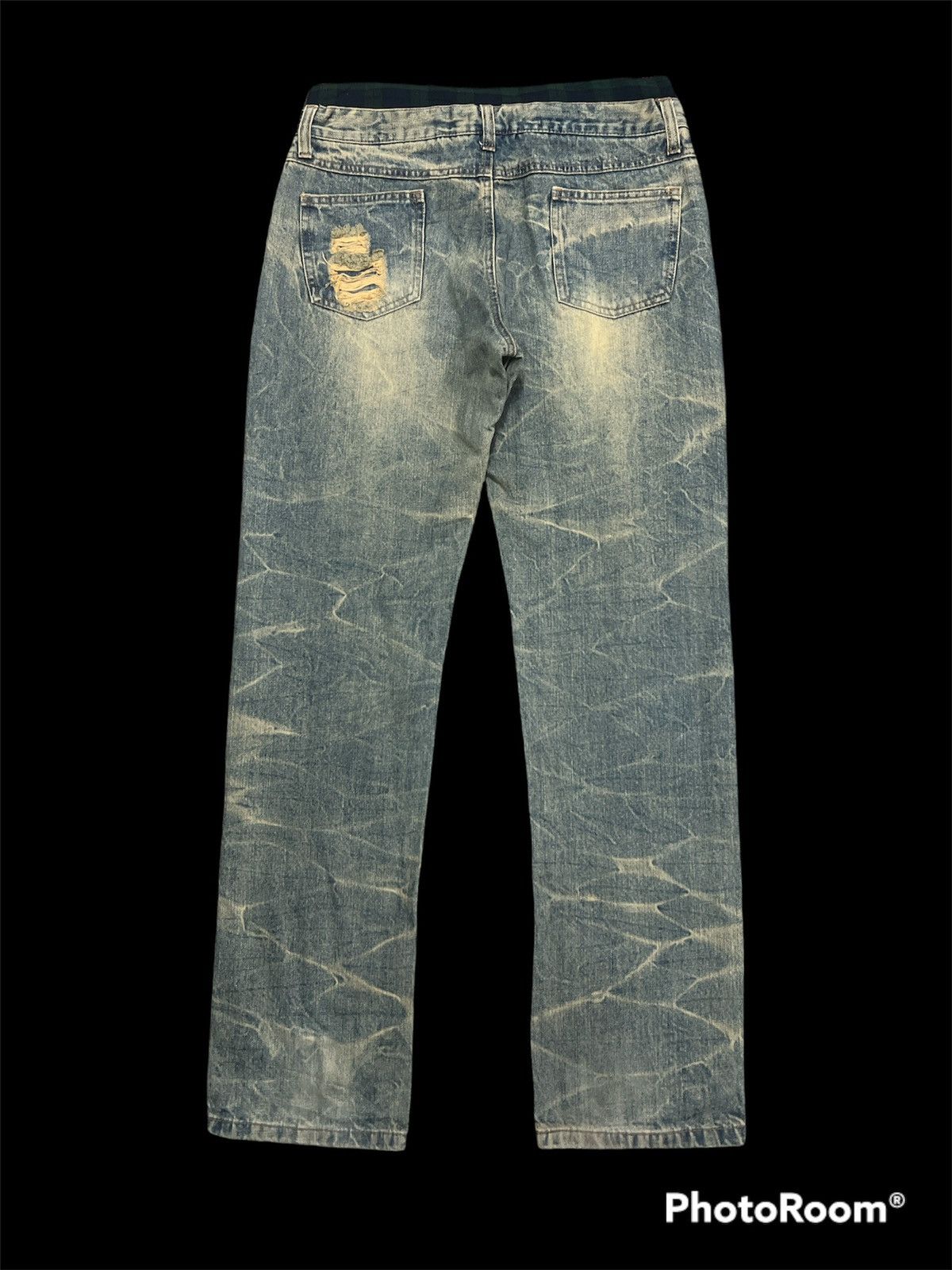 Japanese Brand ARCHIVE🔥Unknown Distressed Ripped lightning Denim Pants Size US 30 / EU 46 - 5 Thumbnail