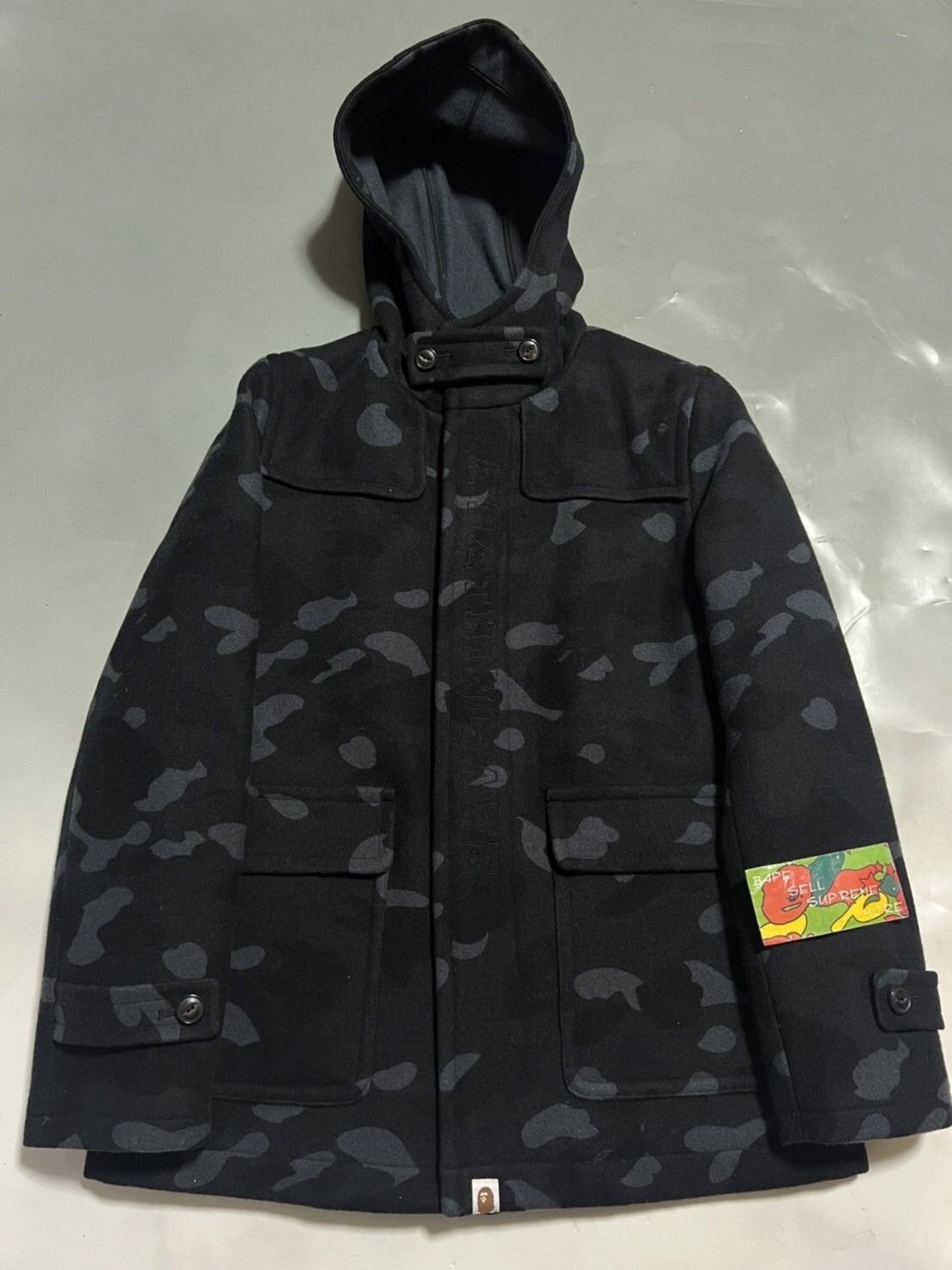 Bape × Carhartt × Nigo BAPE × Carhartt N-3B Jacket black camo a bathing ape  NIGO | Grailed