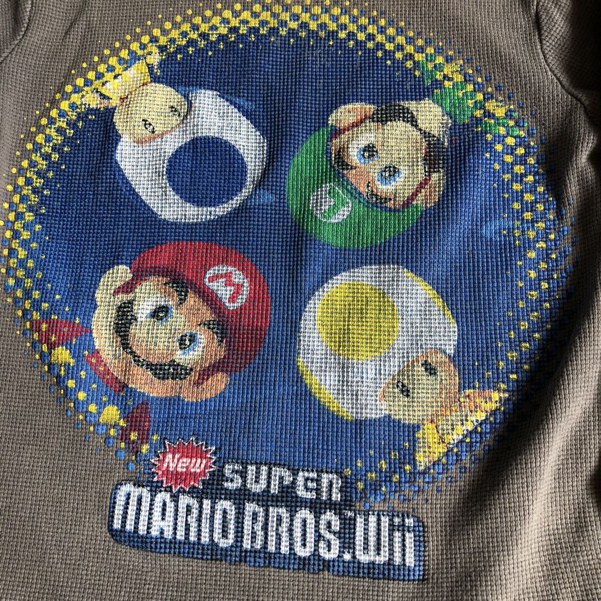 Japanese Brand Vintage Y2K 2000s Nintendo Wii Super Mario Bros Thermal Tee Size XS / US 0-2 / IT 36-38 - 3 Thumbnail