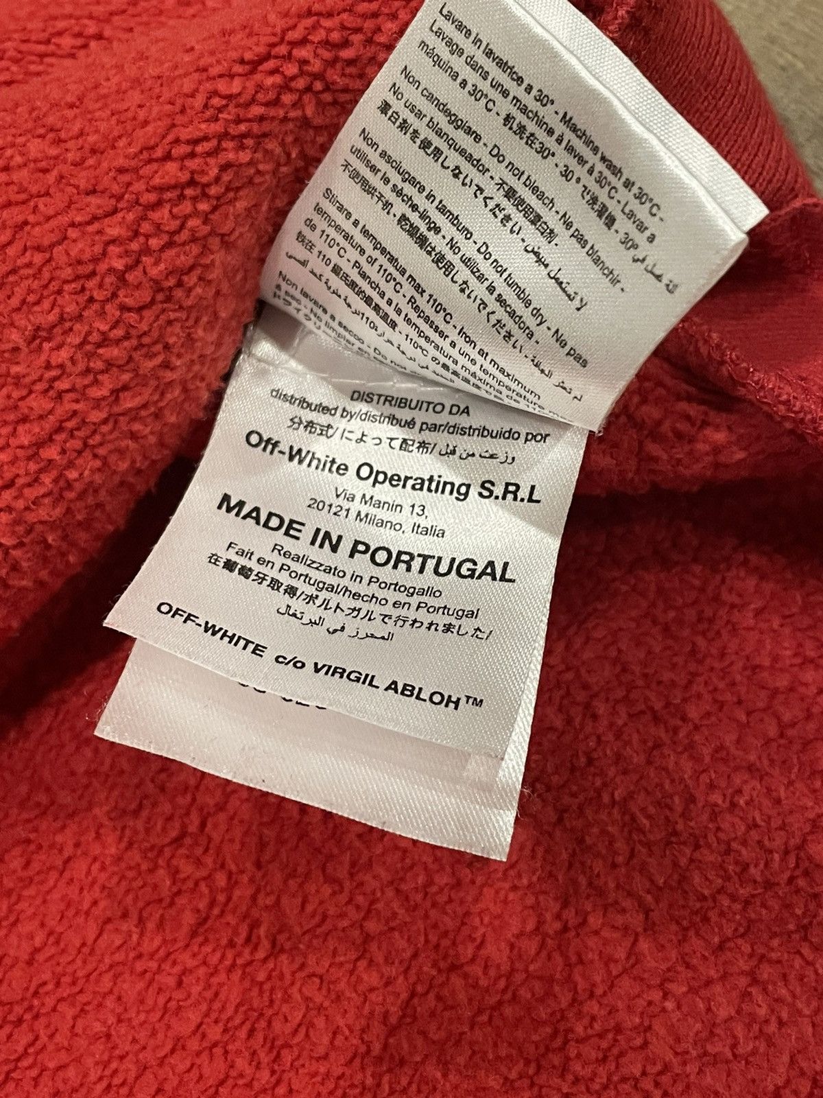 Off-White RARE Off-White Diagonal Arrows Logo Red Crewneck Sweatshirt Size US L / EU 52-54 / 3 - 16 Thumbnail