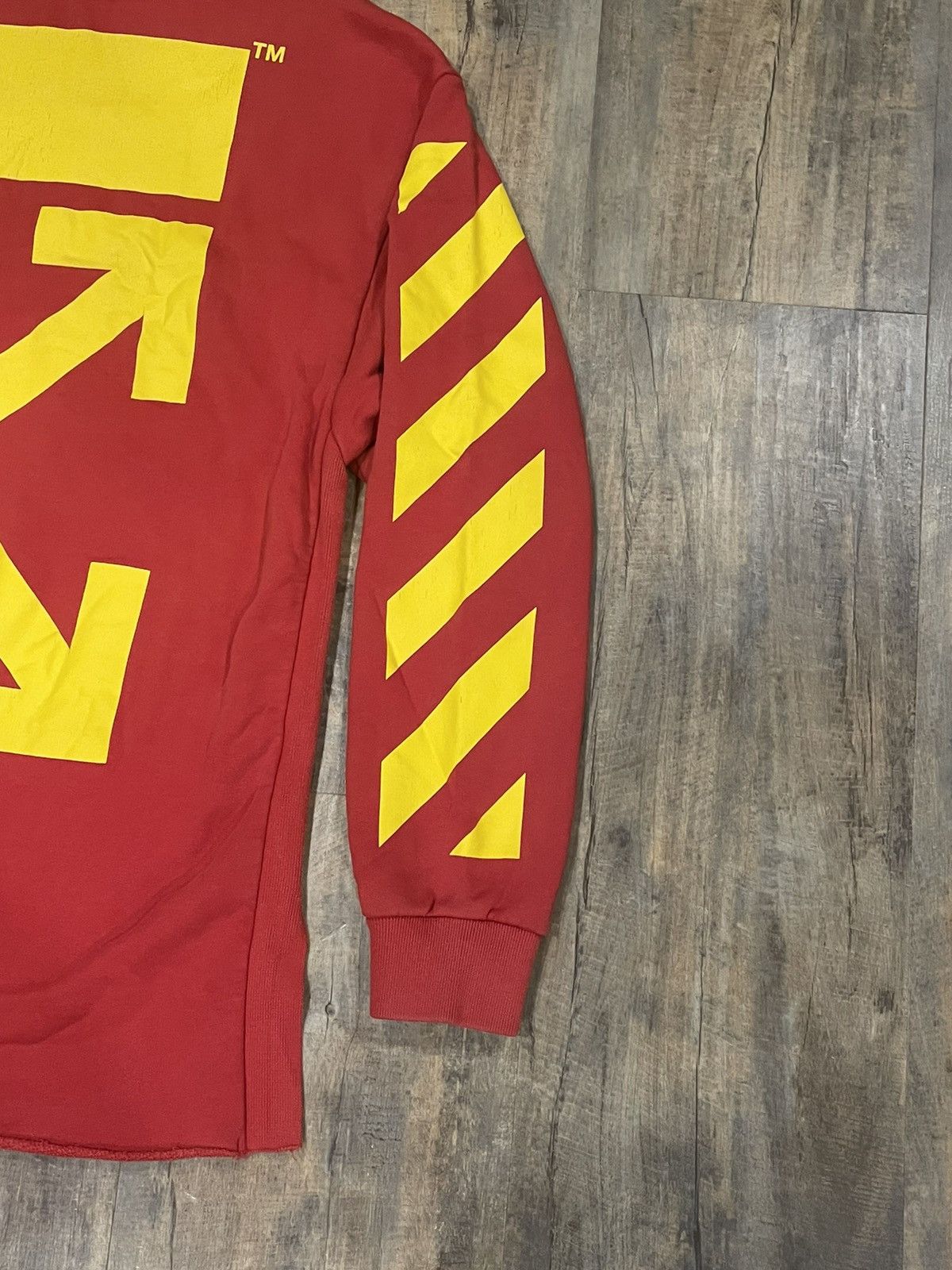 Off-White RARE Off-White Diagonal Arrows Logo Red Crewneck Sweatshirt Size US L / EU 52-54 / 3 - 4 Thumbnail