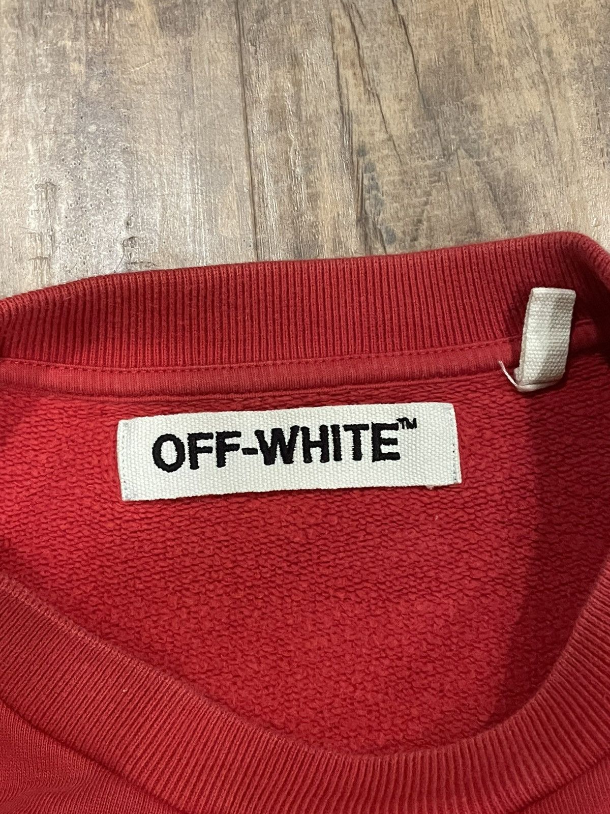 Off-White RARE Off-White Diagonal Arrows Logo Red Crewneck Sweatshirt Size US L / EU 52-54 / 3 - 13 Thumbnail