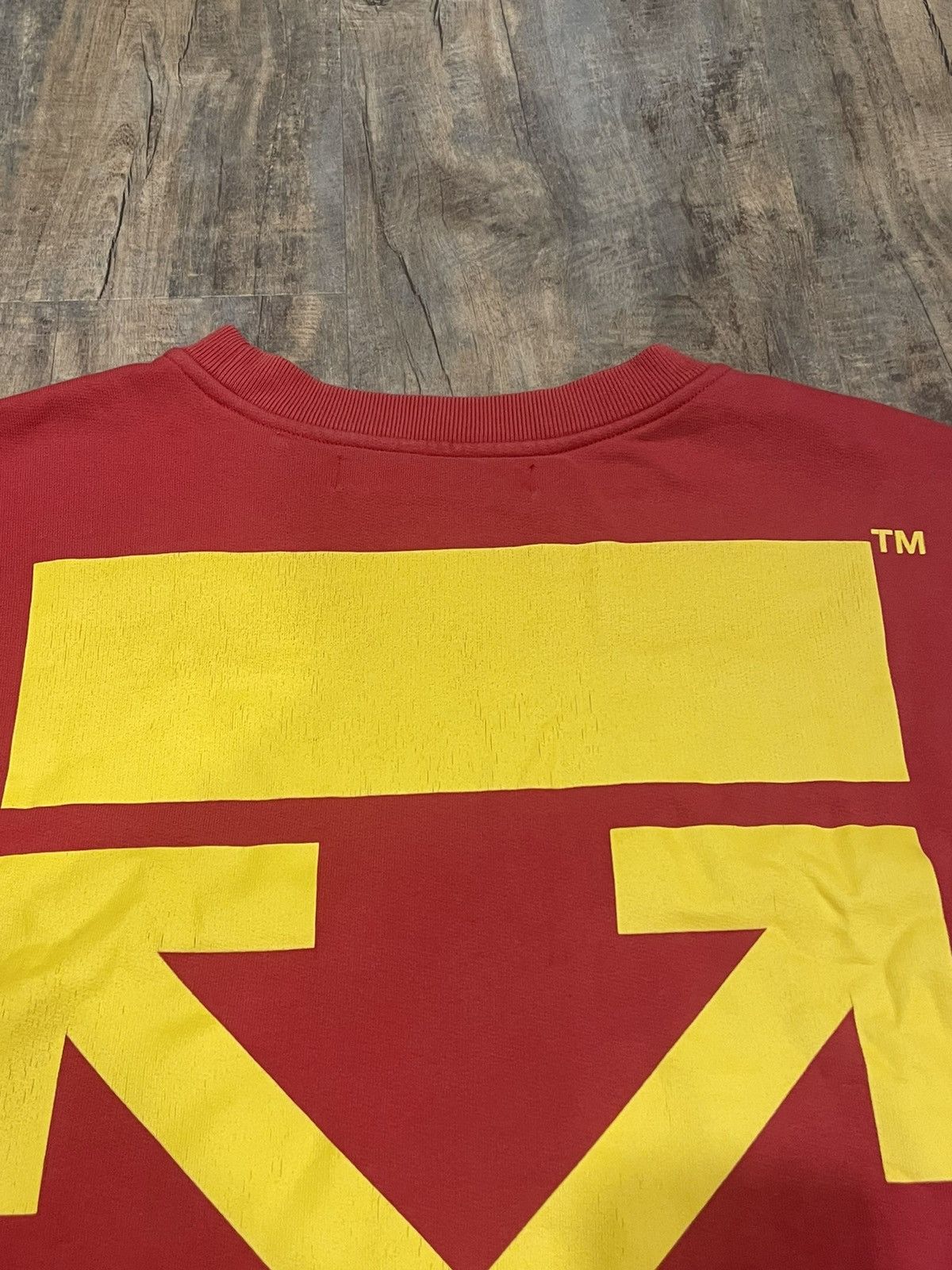Off-White RARE Off-White Diagonal Arrows Logo Red Crewneck Sweatshirt Size US L / EU 52-54 / 3 - 6 Thumbnail
