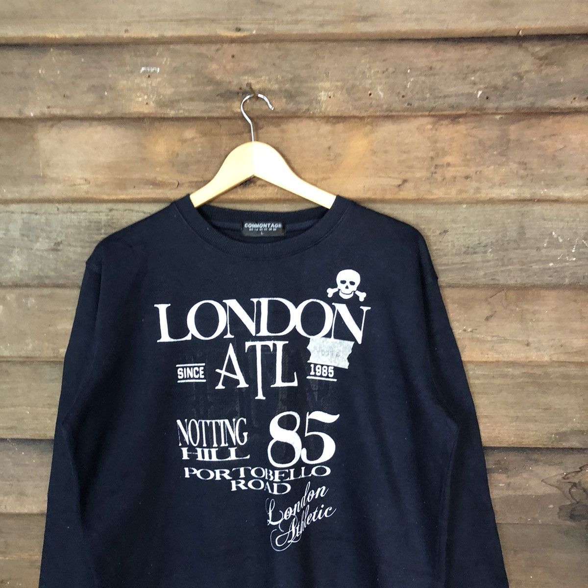 Japanese Brand Commontage London ATL Skull Dark blue Sweatshirt #017B Size US L / EU 52-54 / 3 - 2 Thumbnail