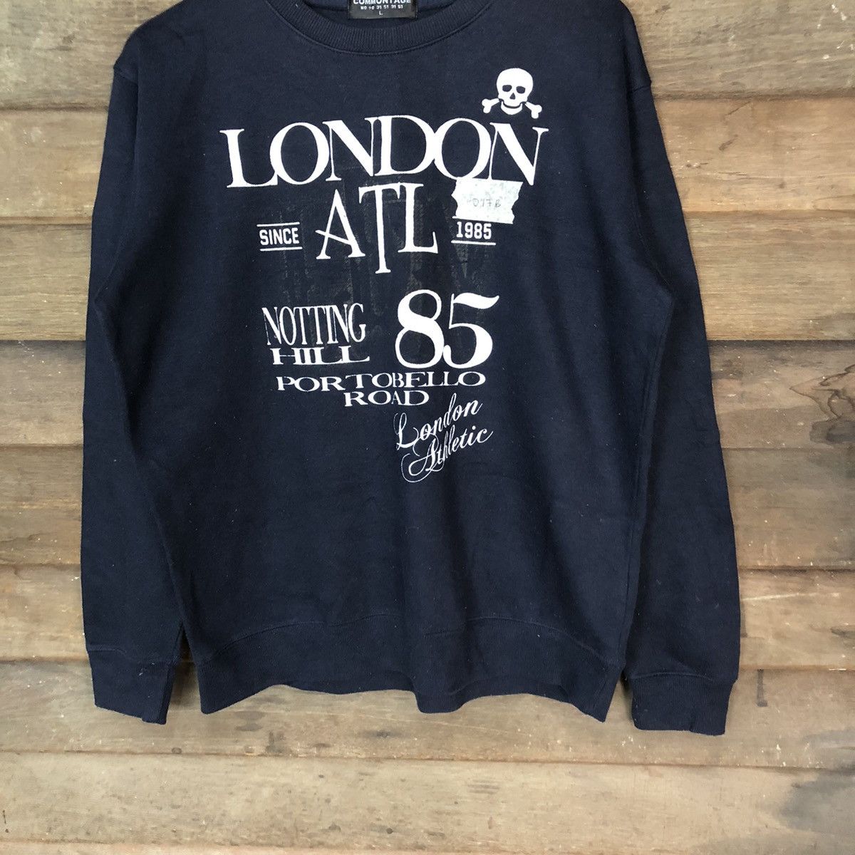 Japanese Brand Commontage London ATL Skull Dark blue Sweatshirt #017B Size US L / EU 52-54 / 3 - 3 Thumbnail