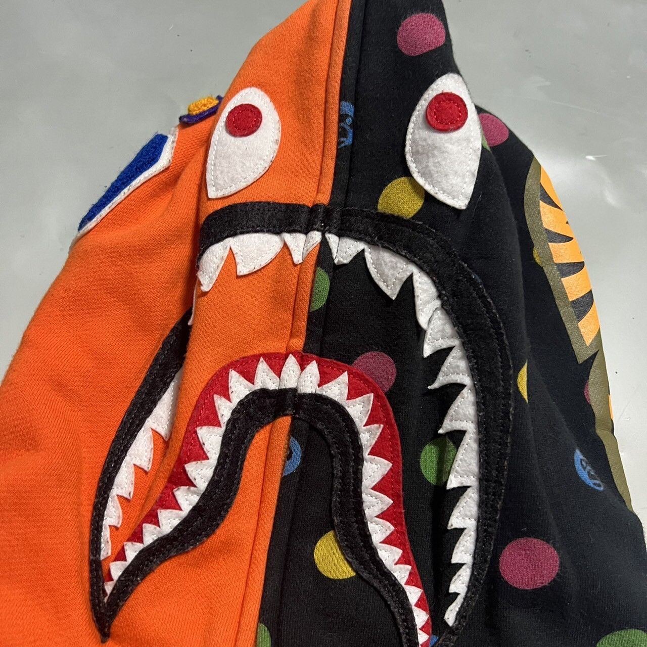 Bape BAPE shark full zip hoodie orange/dot Size US XXL / EU 58 / 5 - 3 Thumbnail