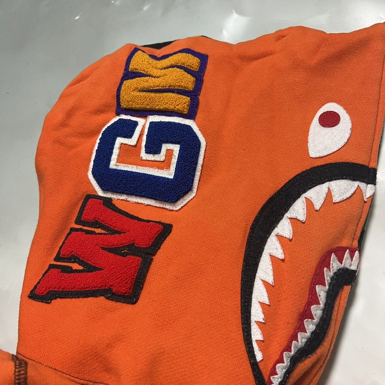Bape BAPE shark full zip hoodie orange/dot Size US XXL / EU 58 / 5 - 5 Thumbnail