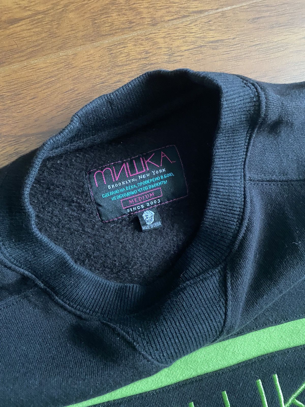 Mishka Mishka MNWKA Embroidered Spell Out Crew Sweater Black Size US M / EU 48-50 / 2 - 9 Thumbnail