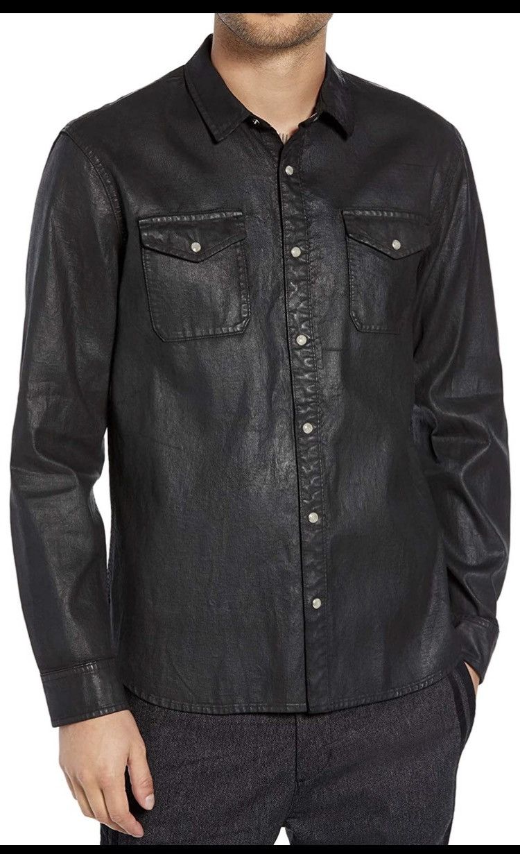 Coated western snapfront shirt. Small