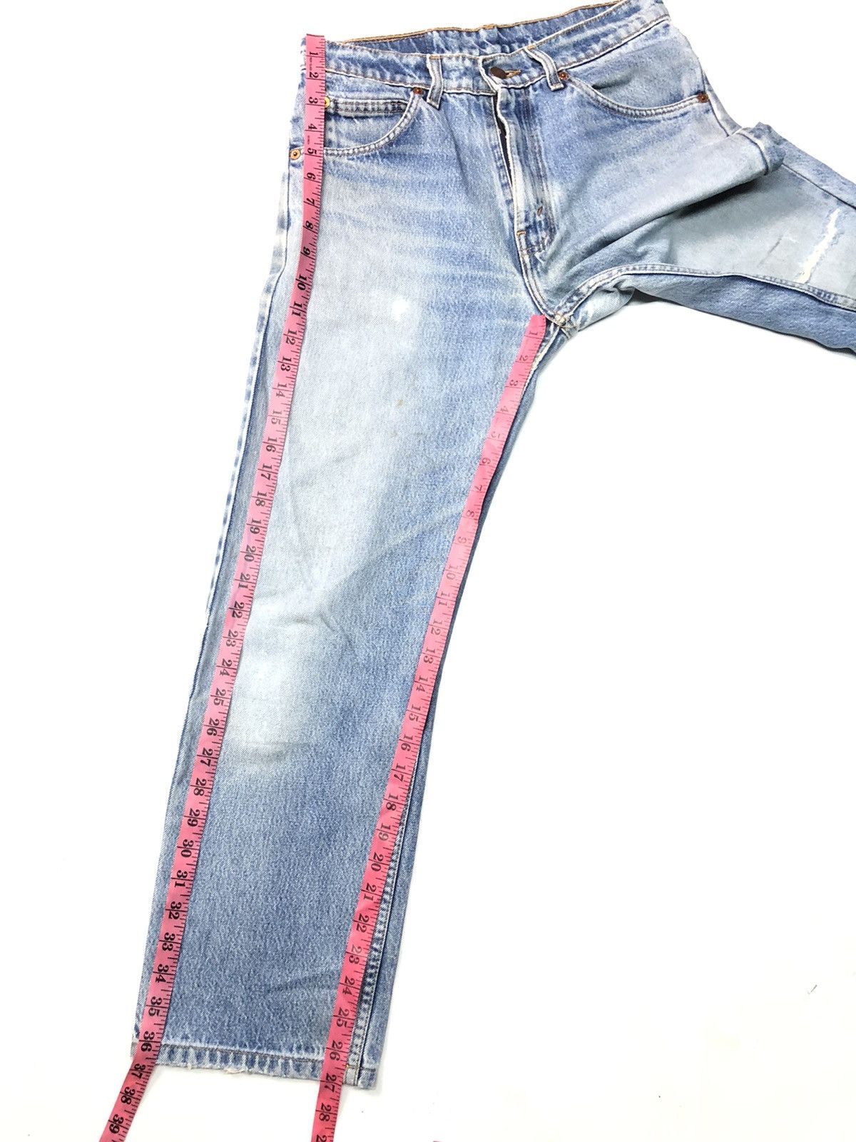 Levi's × Vintage VINTAGE 90s LEVIS 607 OREN TAB BLUE WASH DISSTRESSED DENIM Size US 29 - 14 Thumbnail