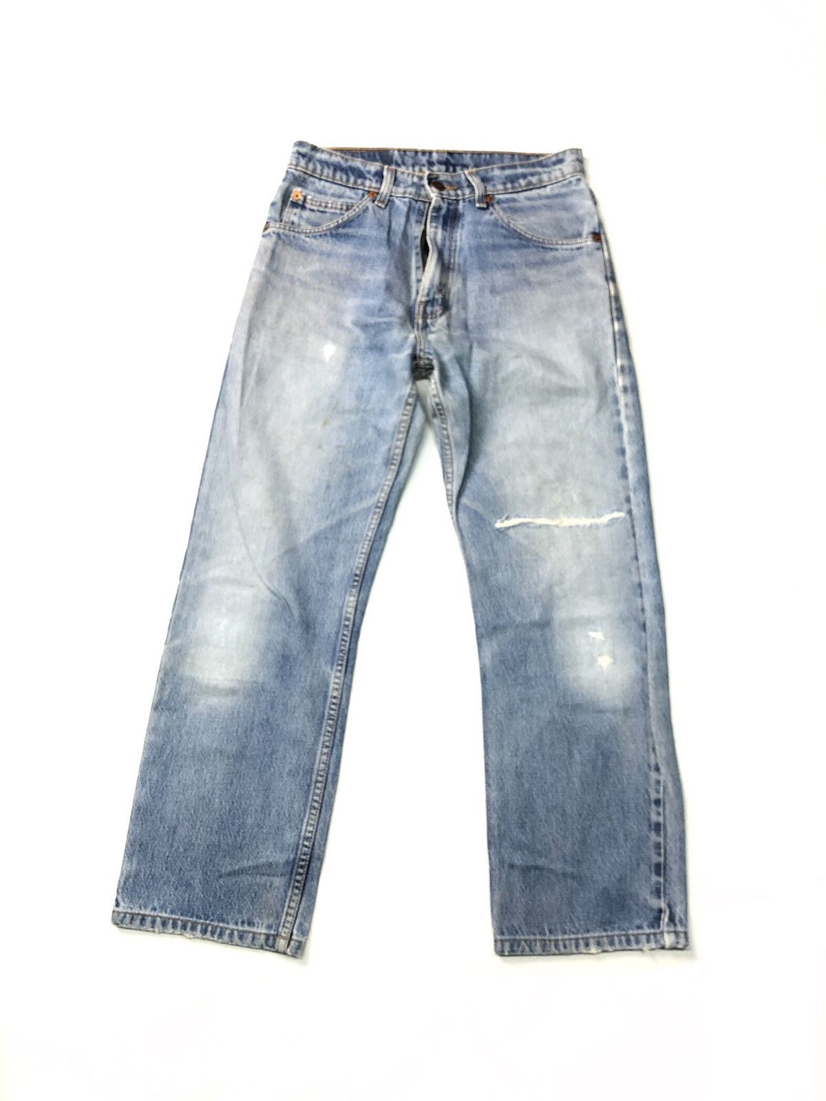 Levi's × Vintage VINTAGE 90s LEVIS 607 OREN TAB BLUE WASH DISSTRESSED DENIM Size US 29 - 3 Thumbnail