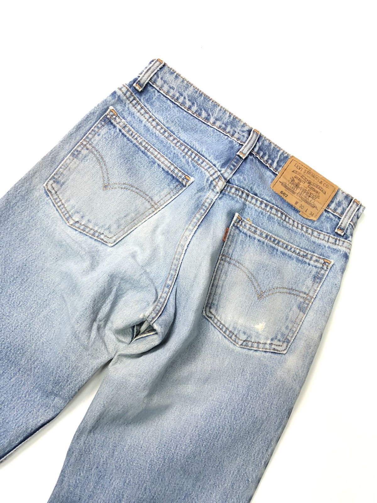 Levi's × Vintage VINTAGE 90s LEVIS 607 OREN TAB BLUE WASH DISSTRESSED DENIM Size US 29 - 8 Thumbnail