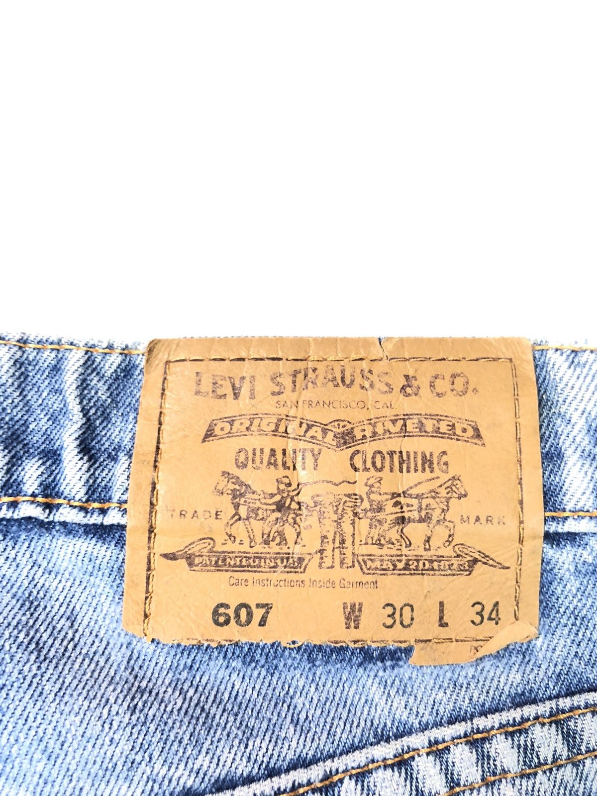 Levi's × Vintage VINTAGE 90s LEVIS 607 OREN TAB BLUE WASH DISSTRESSED DENIM Size US 29 - 11 Thumbnail