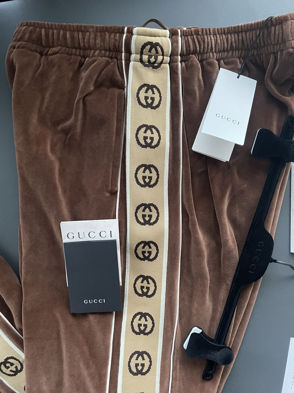 Gucci Super Runway GG Logo Chenille Velour Jogging Tracksuit Pant Size US 34 / EU 50 - 3 Thumbnail