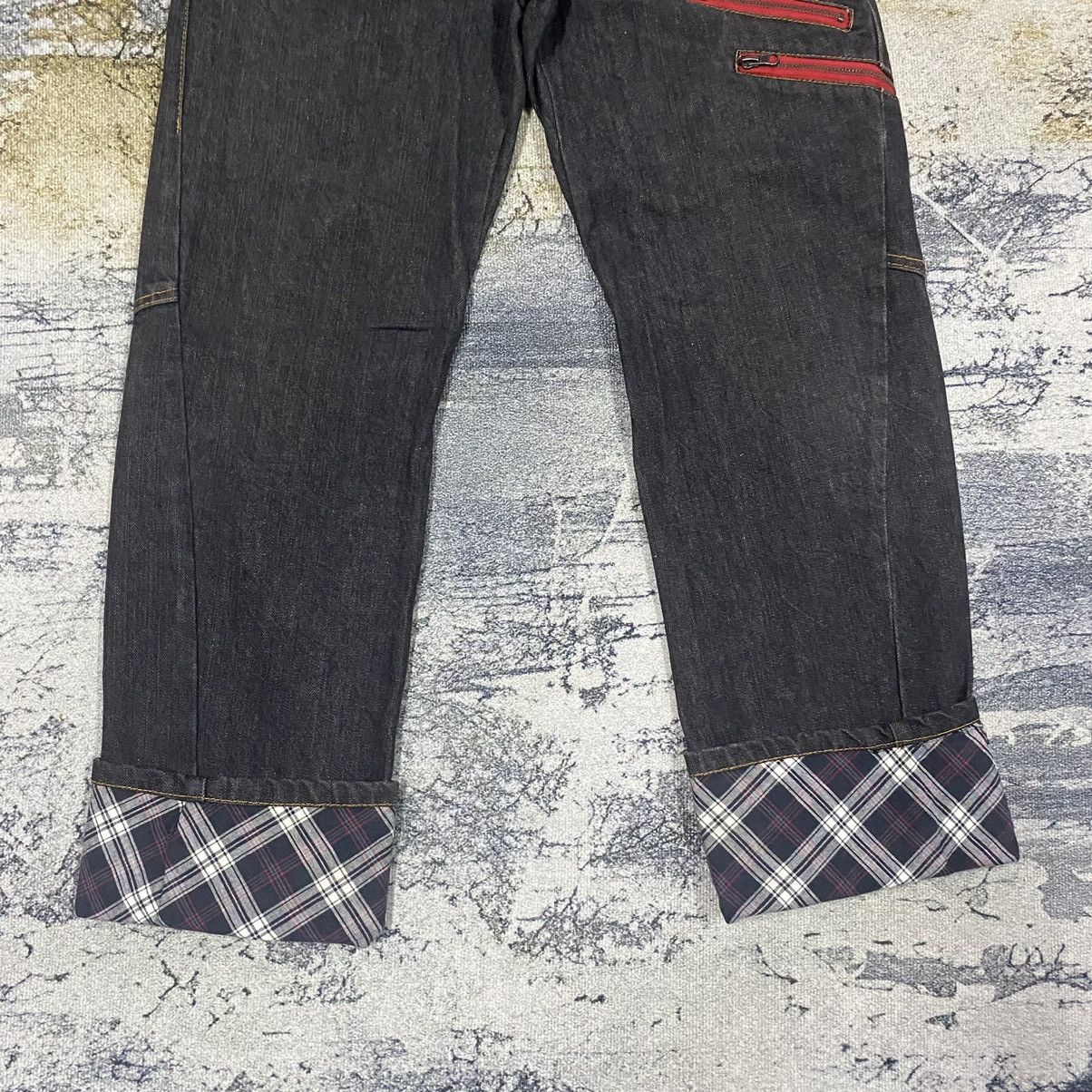 Beauty Beast × Japanese Brand × Vintage Steals🔥 Vintage Double waist Checkered Japan Denim Jeans Size US 32 / EU 48 - 3 Thumbnail