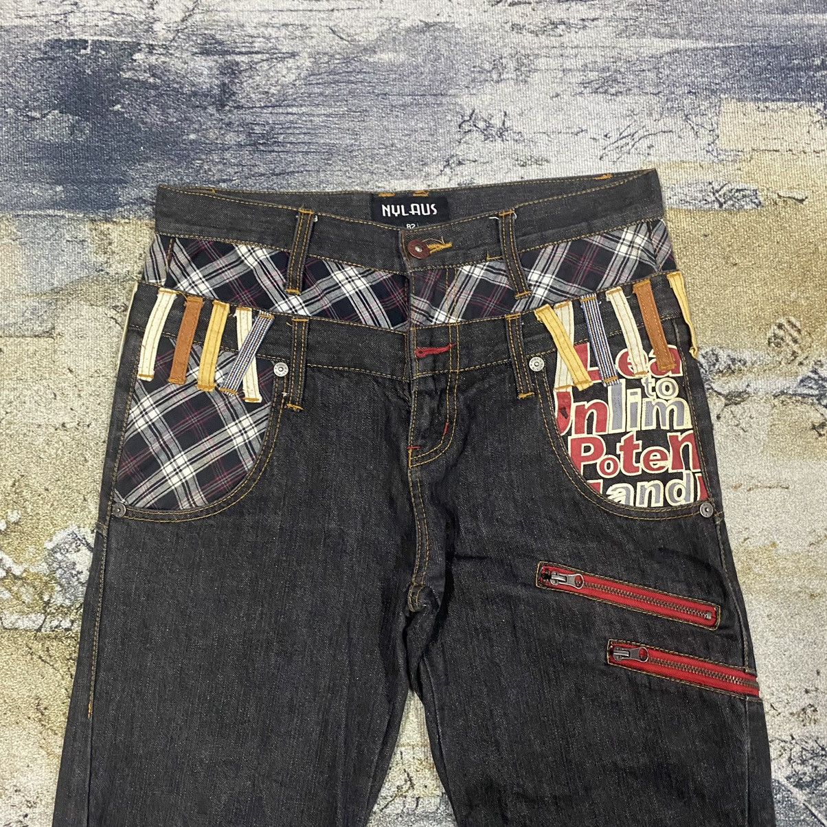 Beauty Beast × Japanese Brand × Vintage Steals🔥 Vintage Double waist Checkered Japan Denim Jeans Size US 32 / EU 48 - 2 Thumbnail