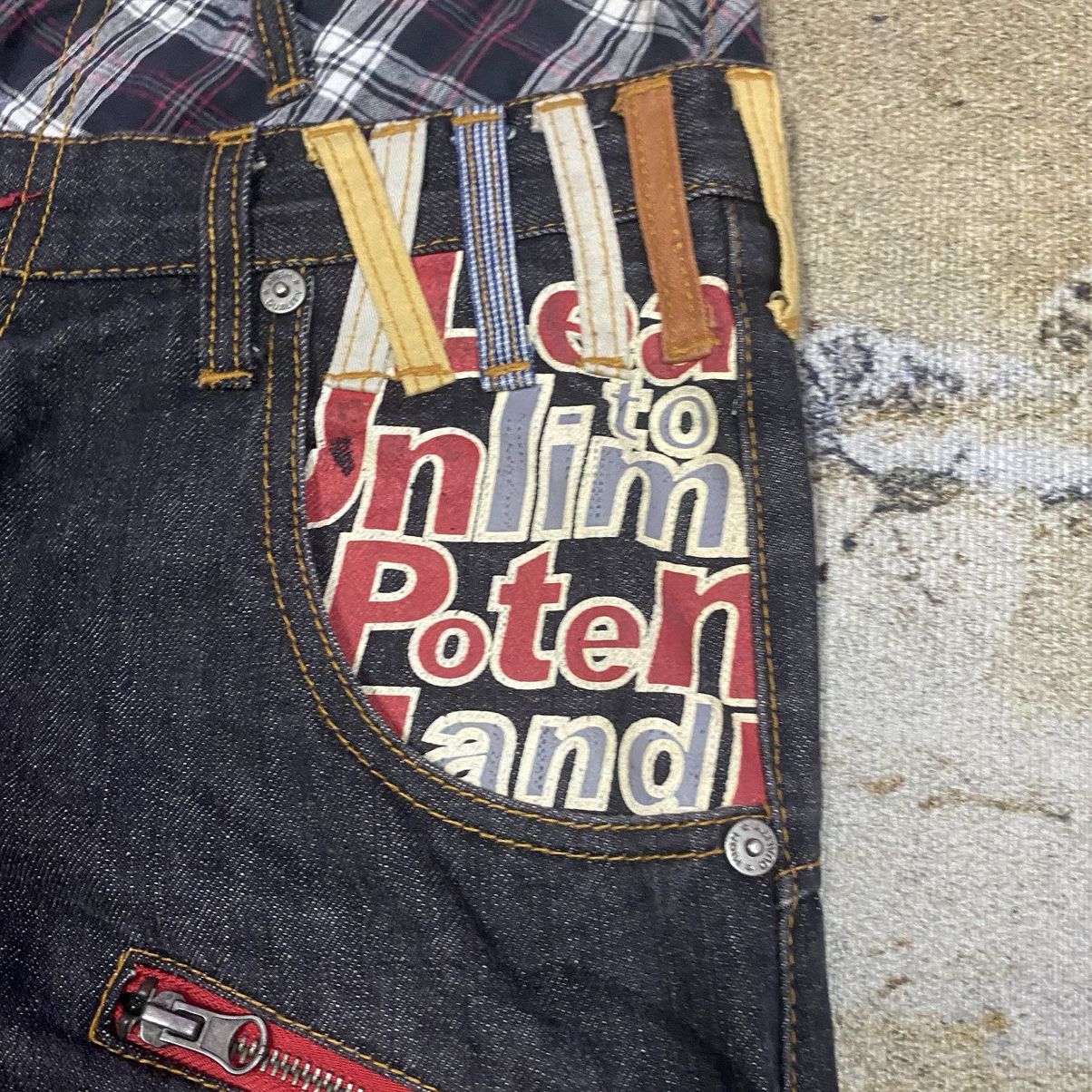 Beauty Beast × Japanese Brand × Vintage Steals🔥 Vintage Double waist Checkered Japan Denim Jeans Size US 32 / EU 48 - 4 Thumbnail