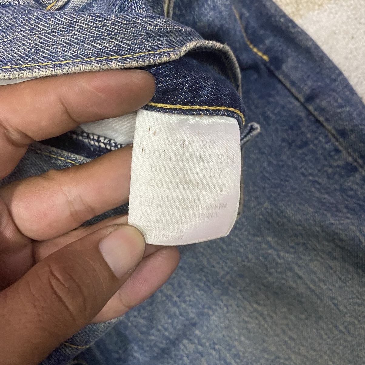 Japanese Brand × Jean × Vintage Selvedge🔥 Vintage Bonmarlen Redline Selvedge Denim Jeans Size US 26 / EU 42 - 8 Thumbnail