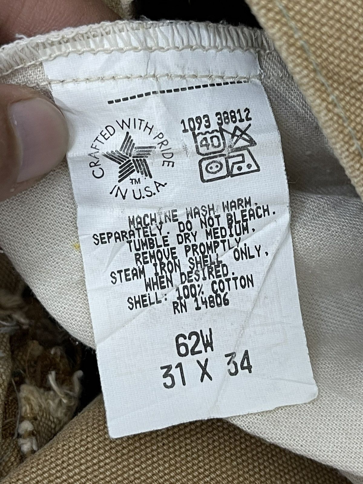 Carhartt Double Knee Carhartt USA Carpenter Cotton Duck 2🟦5 Size US 31 - 19 Thumbnail