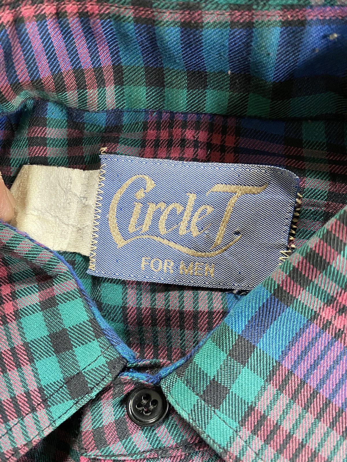 Vintage Vintage 80’s Circle T Plaid Western Style Button Up Size US L / EU 52-54 / 3 - 3 Thumbnail