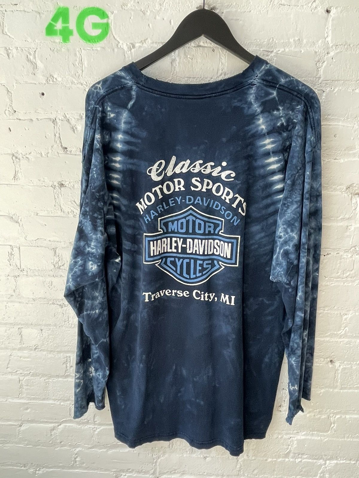Harley Davidson × Vintage Vintage THRASHED Harley Davidson Tie dye Shirt Size US XL / EU 56 / 4 - 11 Thumbnail