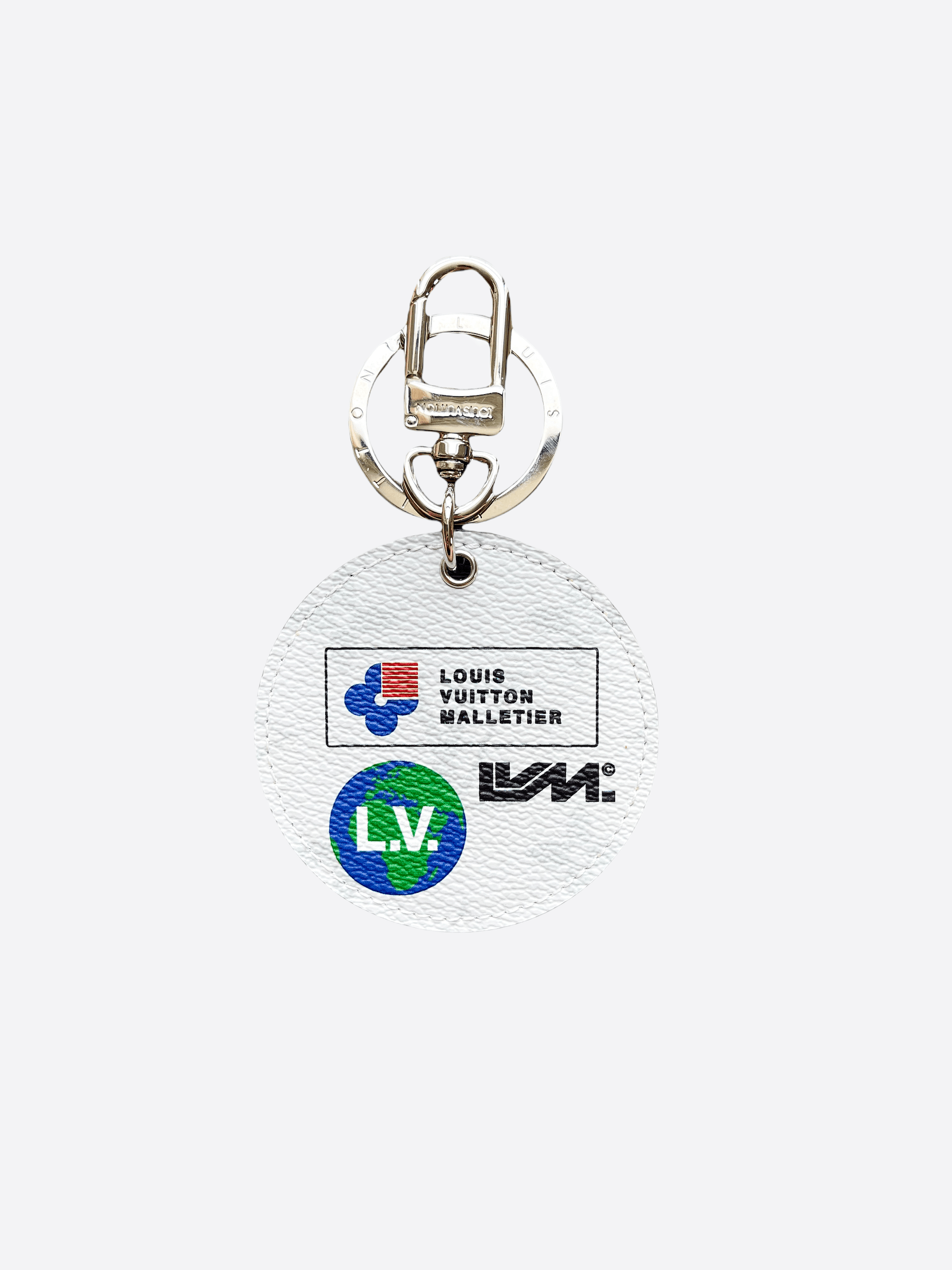 image of Louis Vuitton Malletier Keychain in White, Men's
