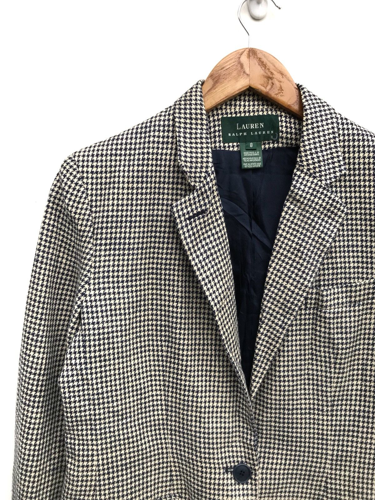 Ralph Lauren Ralph Lauren Houndstooth Checked 100% Linen Coat Jacket Size US S / EU 44-46 / 1 - 2 Thumbnail