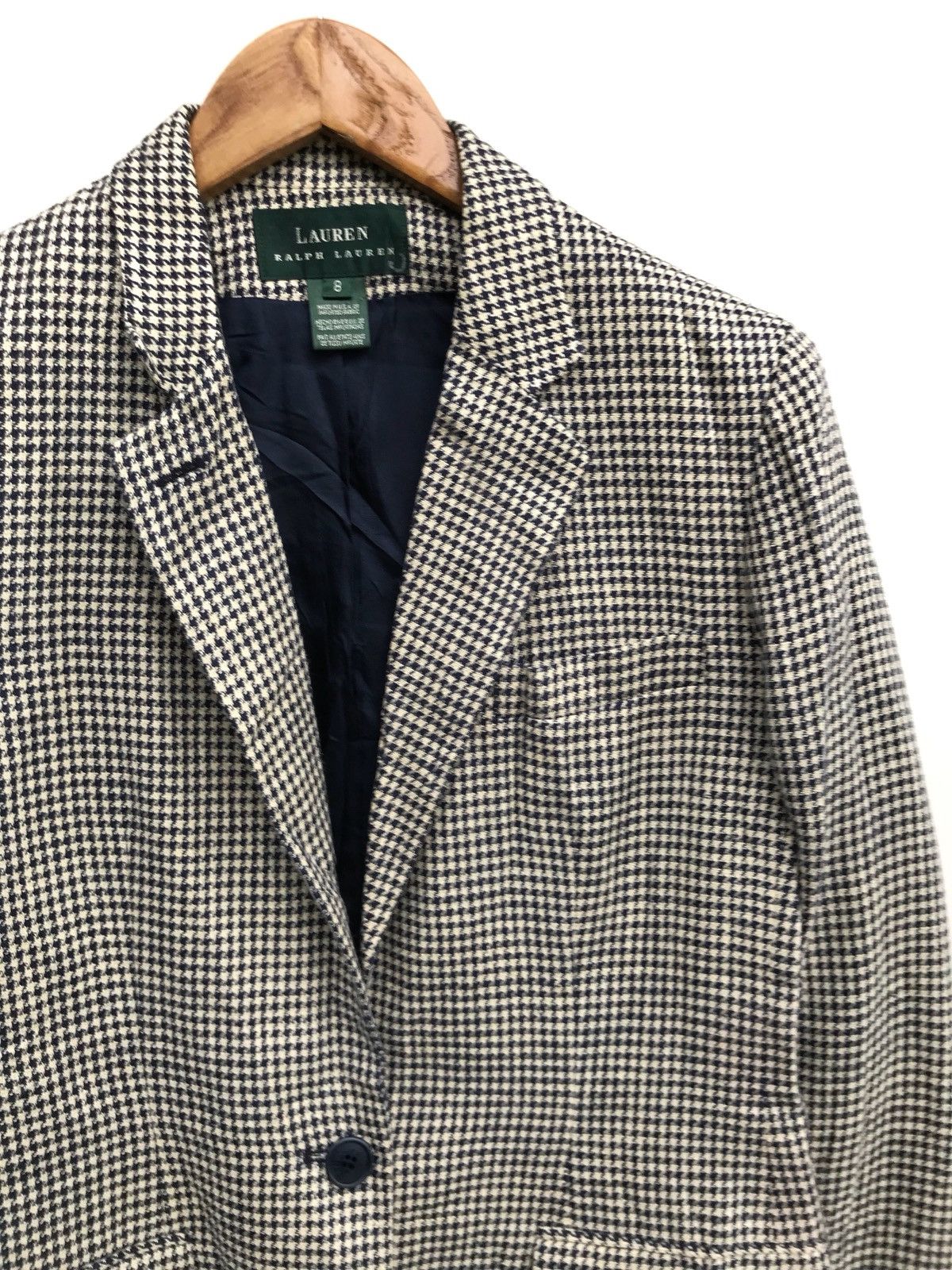 Ralph Lauren Ralph Lauren Houndstooth Checked 100% Linen Coat Jacket Size US S / EU 44-46 / 1 - 3 Thumbnail