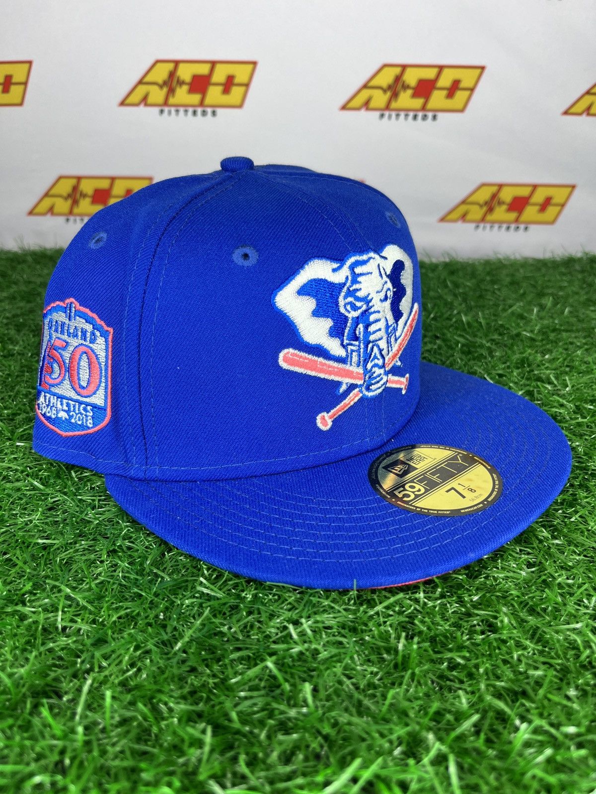 MLB × New Era Athletics 7 1/8 50th anniversary fitted hat blue Size ONE SIZE - 1 Thumbnail