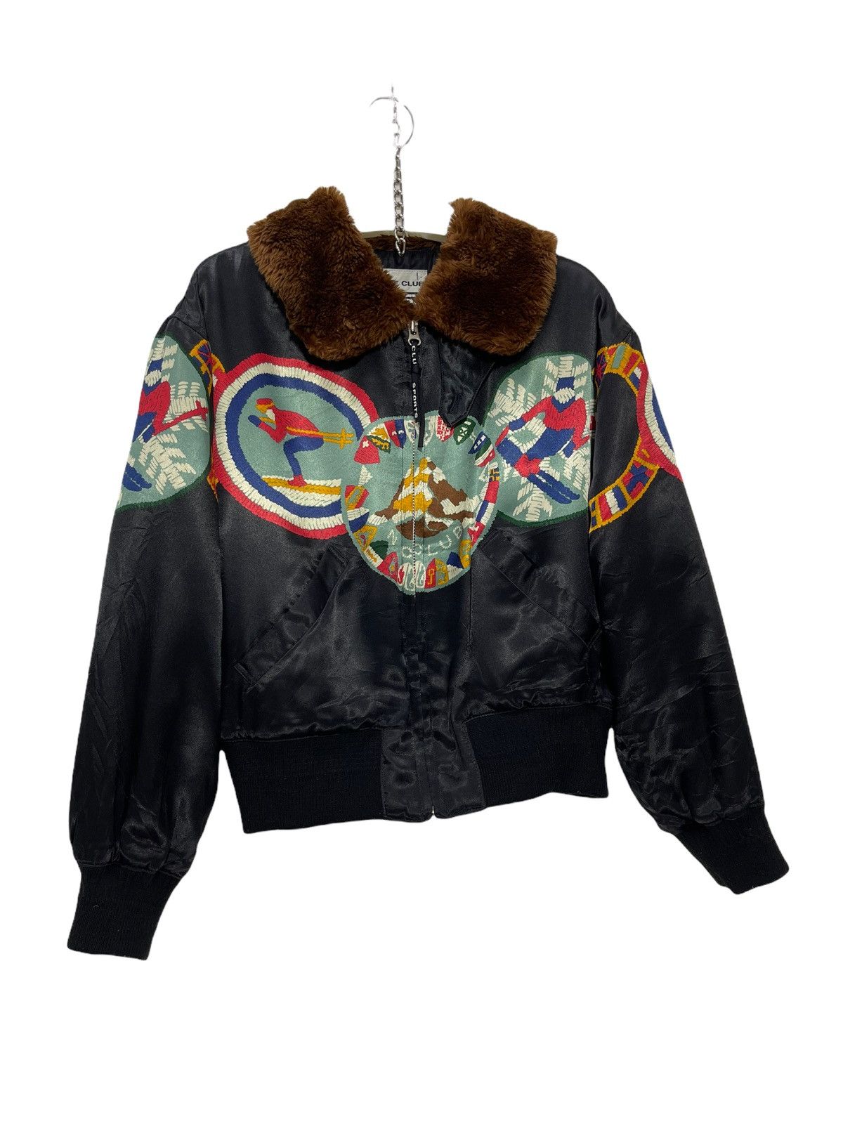 Japanese Brand Made in Japan Nicole Club Satin Crop Bomber Ski Printed 16🟩 Size US M / EU 48-50 / 2 - 1 Thumbnail