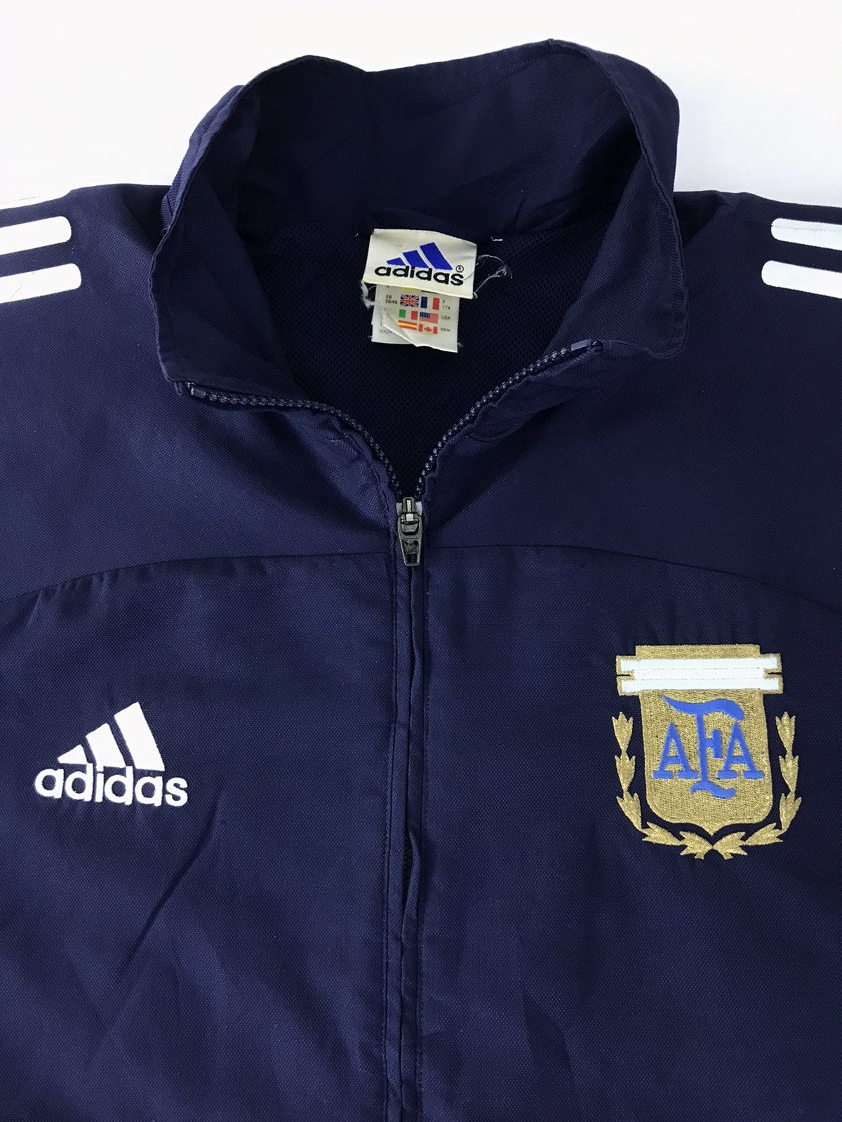 Adidas × Vintage 90s Adidas Three Striped Argentina Jacket Nylon K1235j Size US XL / EU 56 / 4 - 2 Thumbnail