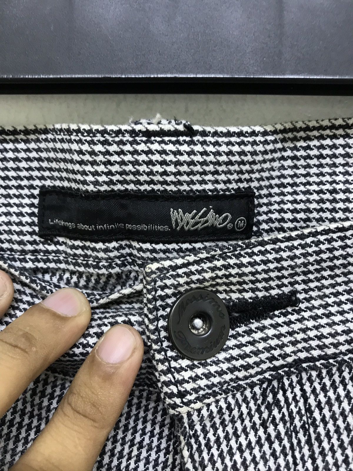 Houndstooth Pant Multi Zipped Slim