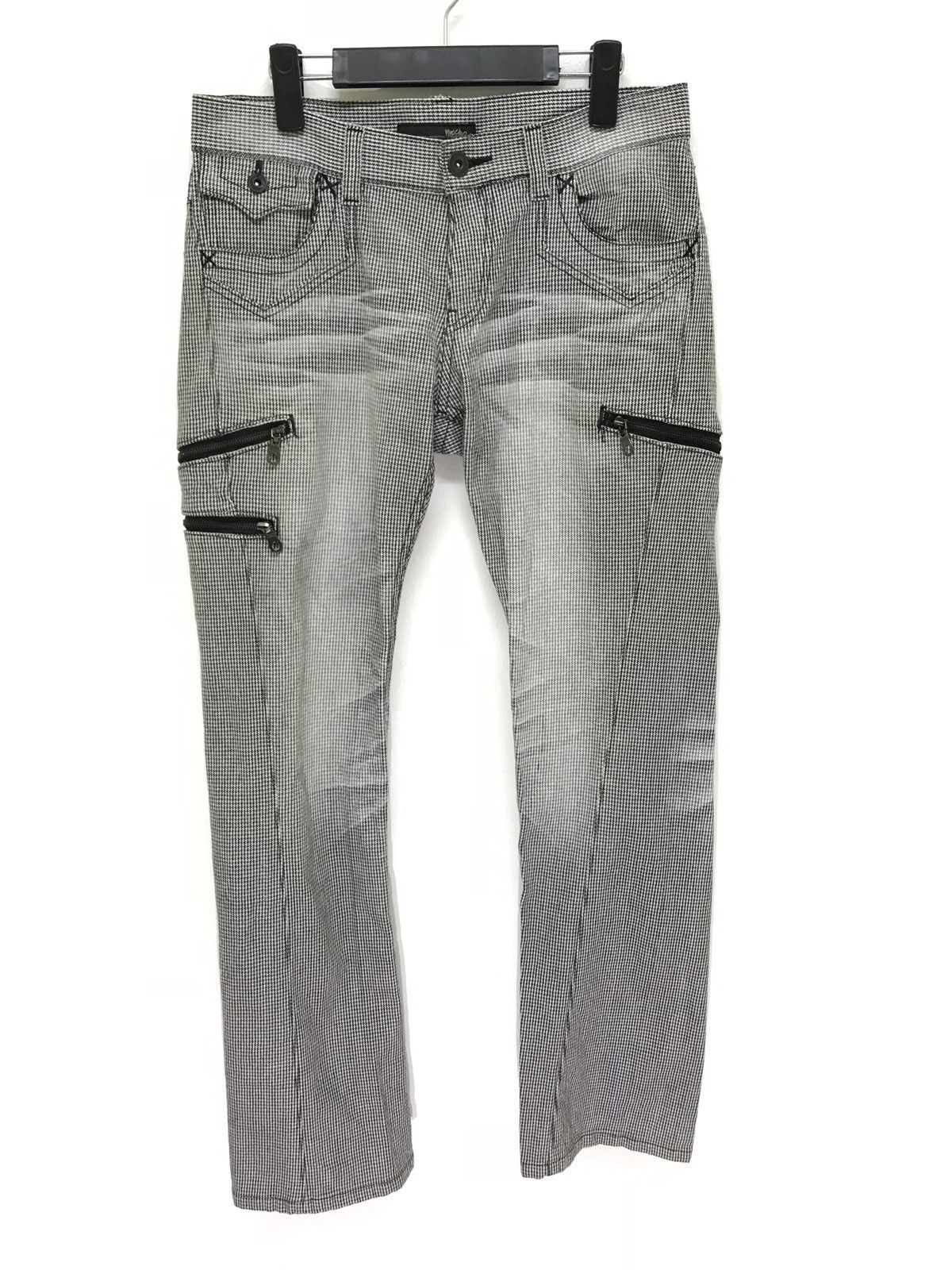 Houndstooth Pant Multi Zipped Slim