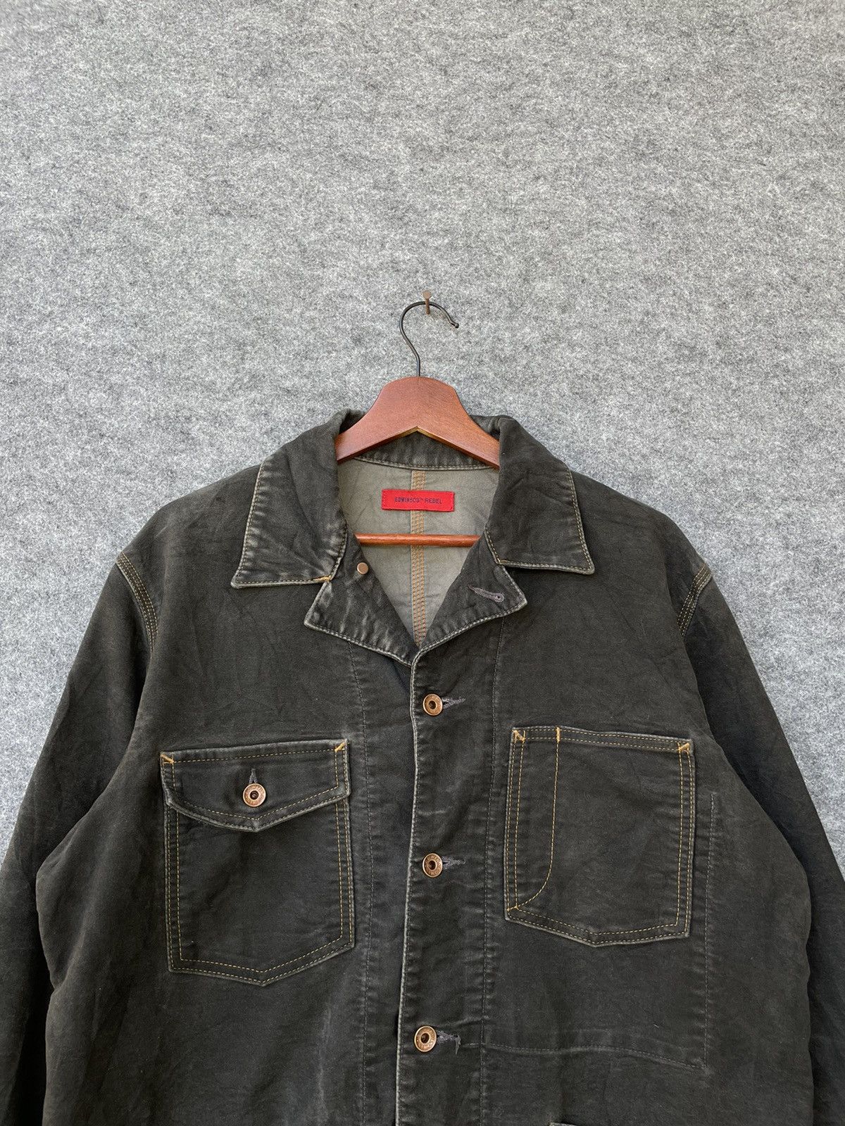 Edwin × Japanese Brand × Vintage EDWIN 503 REBEL WAXED CHORE JACKET Size US M / EU 48-50 / 2 - 2 Thumbnail