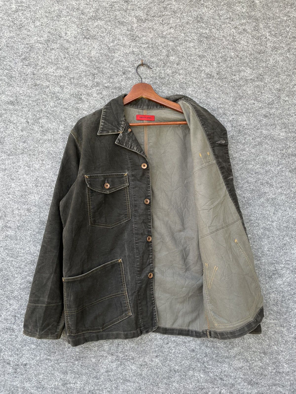 Edwin × Japanese Brand × Vintage EDWIN 503 REBEL WAXED CHORE JACKET Size US M / EU 48-50 / 2 - 5 Thumbnail