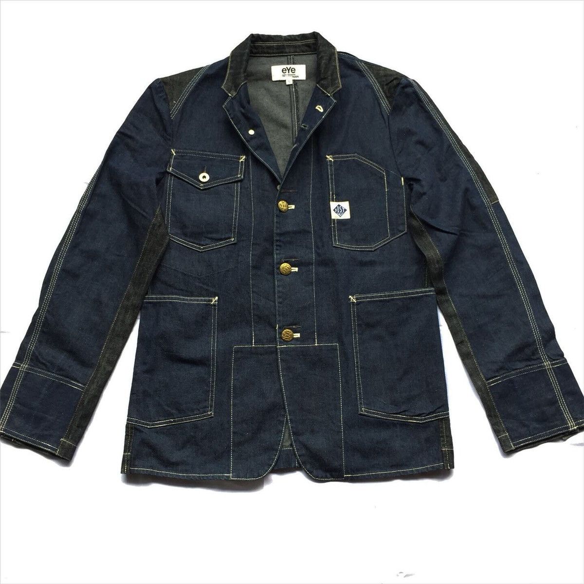 image of Eye Junya Watanabe Comme Des Garcons X Post Overalls Denim in Indigo Blue, Men's (Size Small)