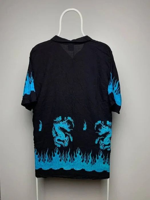 Japanese Brand Hawaii shirt dragon fire blue size XXL vintage shirt Size US XXL / EU 58 / 5 - 5 Thumbnail