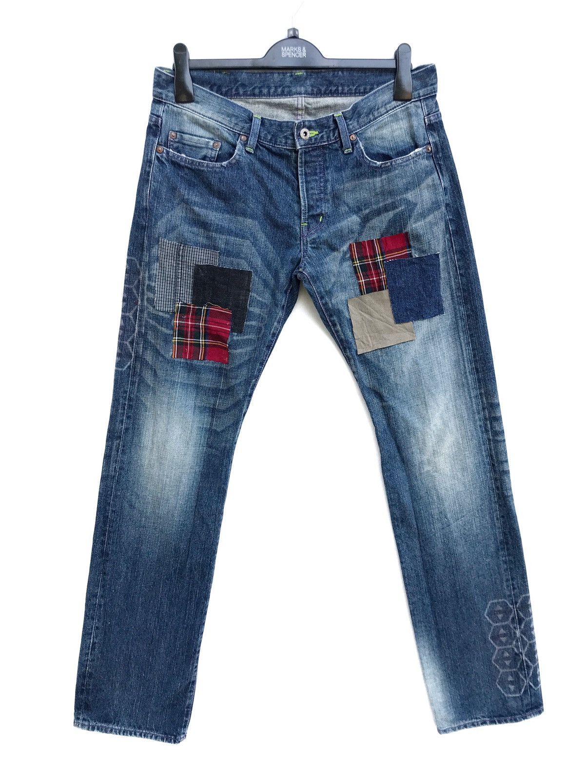 Japanese Brand Japanese Brand Nerv Japan Patchwork Junya Watanabe Style Size US 31 - 1 Thumbnail