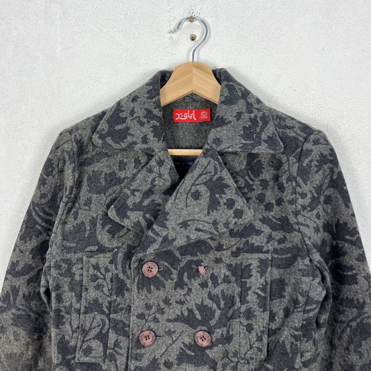Hysteric Glamour RARE X-GIRL WOOL JACKET DOUBLE BREAST CAMO BLACK DESIGN Size US S / EU 44-46 / 1 - 3 Thumbnail
