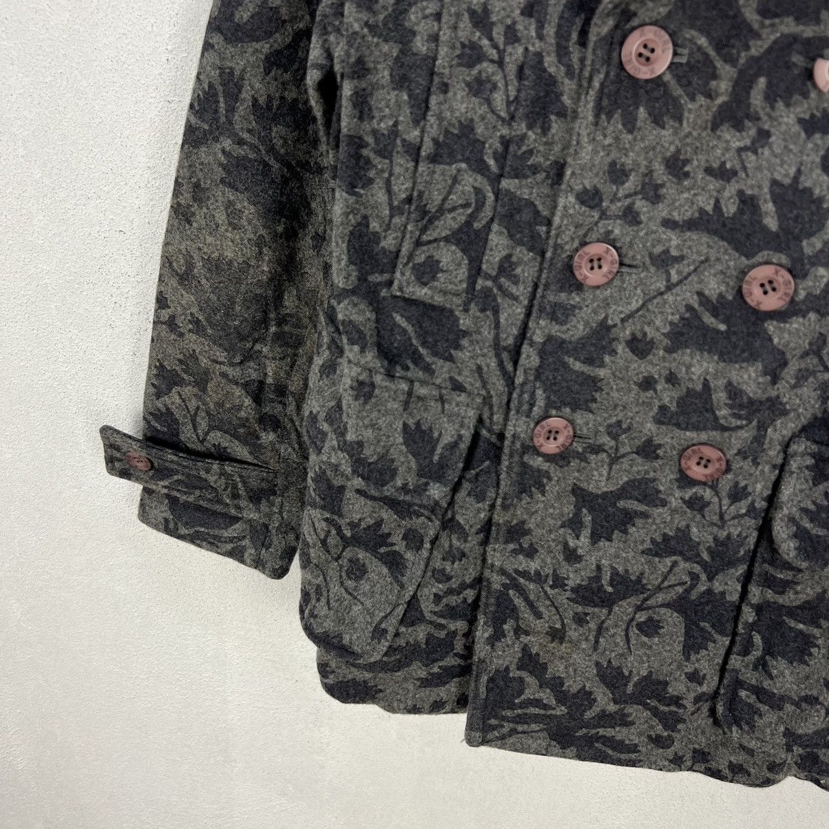 Hysteric Glamour RARE X-GIRL WOOL JACKET DOUBLE BREAST CAMO BLACK DESIGN Size US S / EU 44-46 / 1 - 4 Thumbnail
