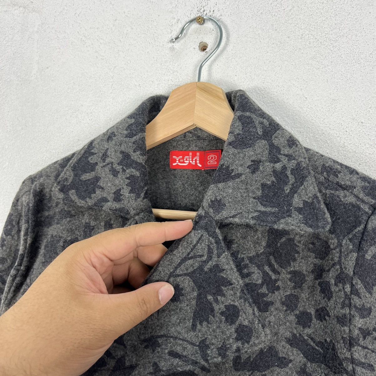 Hysteric Glamour RARE X-GIRL WOOL JACKET DOUBLE BREAST CAMO BLACK DESIGN Size US S / EU 44-46 / 1 - 7 Thumbnail