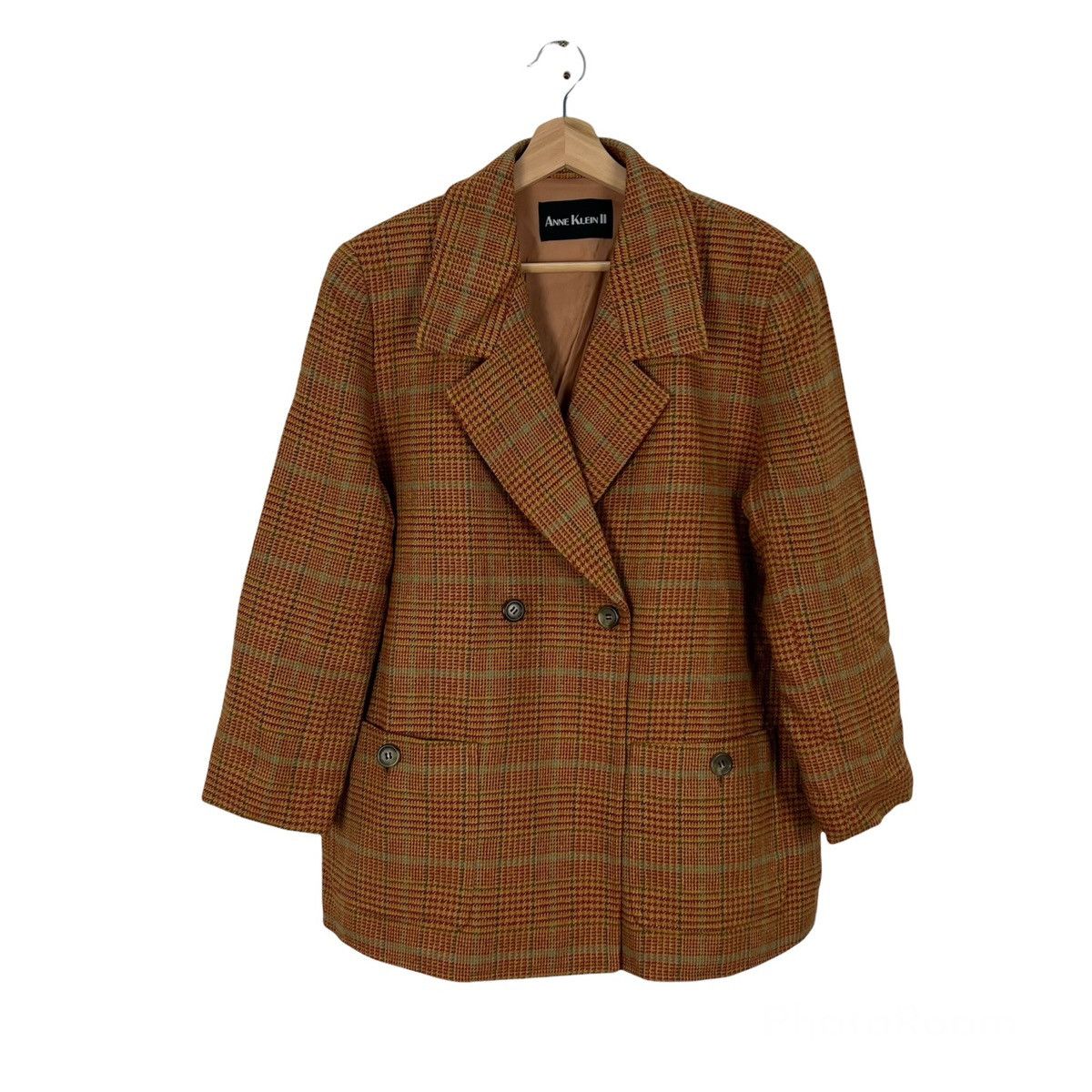 Japanese Brand VINTAGE ANNE KLEIN II TARTAN DESIGN CASUAL JACKET Size US M / EU 48-50 / 2 - 1 Thumbnail